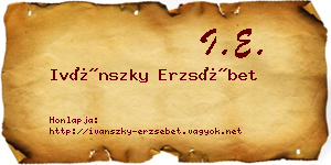 Ivánszky Erzsébet névjegykártya