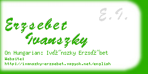 erzsebet ivanszky business card